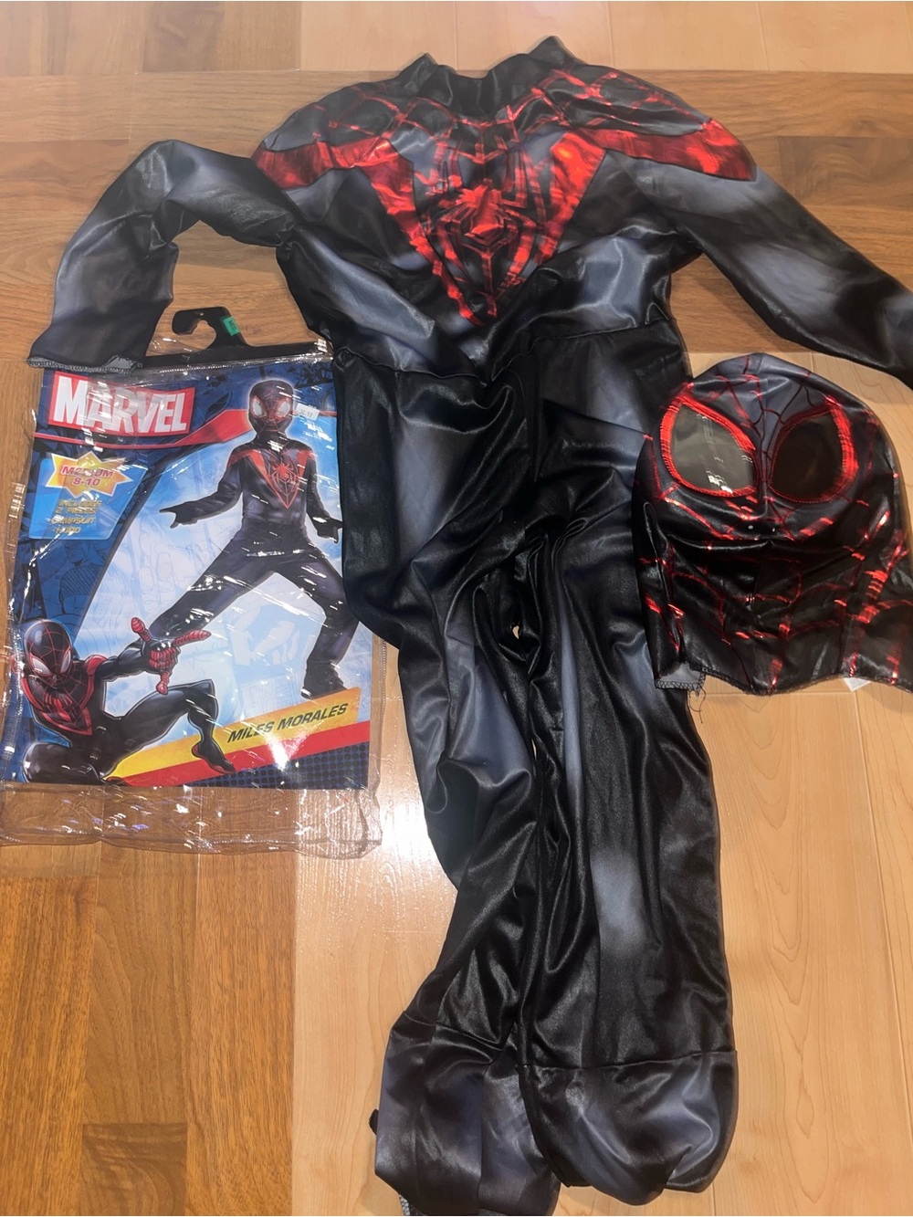 Marvel Kids Miles Morales Black and Red Spider Suit with Mask